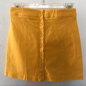 Bright saffron Yellow button down mini skirt